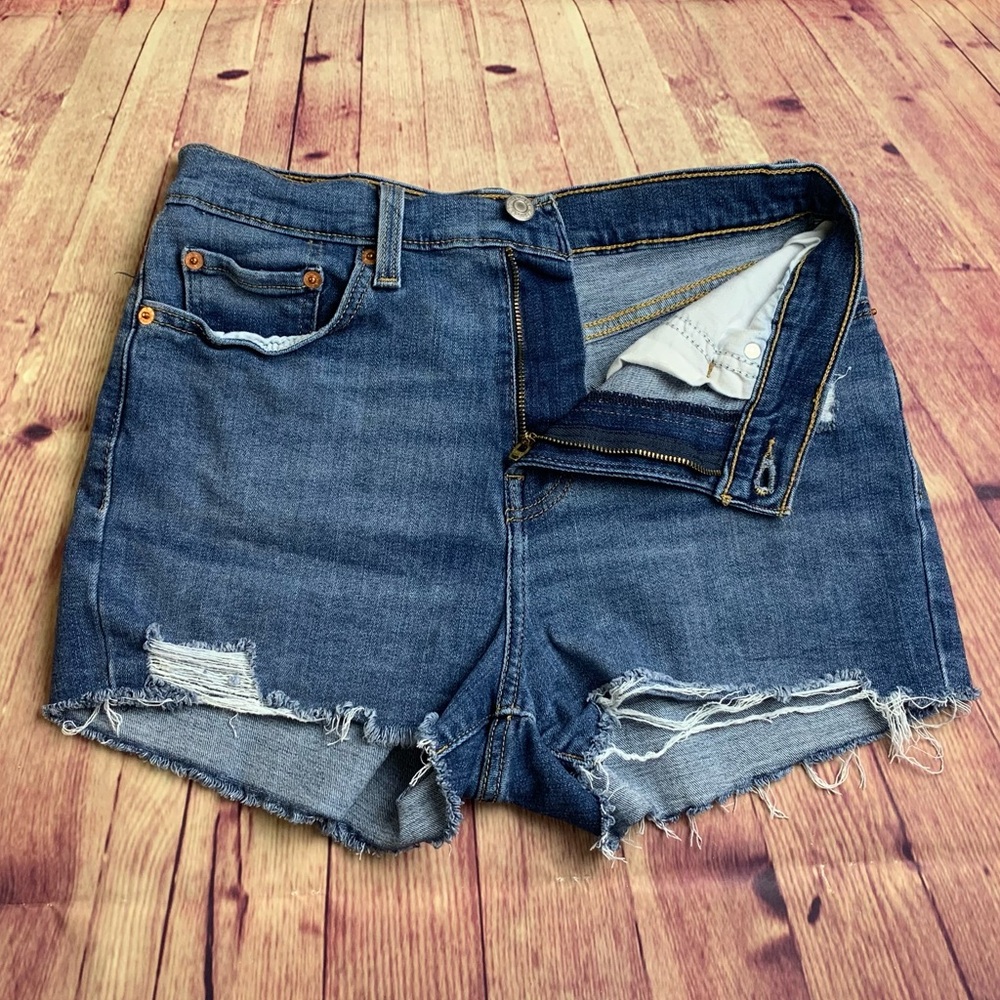 💵Levi’s High Rise Distressed Denim Short Size 29 - Picture 5 of 12